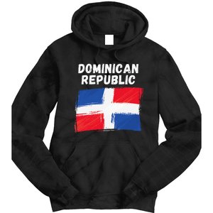 Dominican Republic Flag Retro Distressed Flag Tie Dye Hoodie