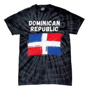 Dominican Republic Flag Retro Distressed Flag Tie-Dye T-Shirt