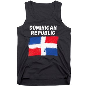 Dominican Republic Flag Retro Distressed Flag Tank Top