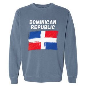 Dominican Republic Flag Retro Distressed Flag Garment-Dyed Sweatshirt