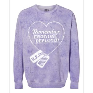 Distressed R.E.D. Friday Remember Everyone Deployed Colorblast Crewneck Sweatshirt