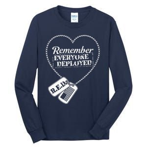 Distressed R.E.D. Friday Remember Everyone Deployed Tall Long Sleeve T-Shirt