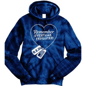 Distressed R.E.D. Friday Remember Everyone Deployed Tie Dye Hoodie