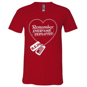 Distressed R.E.D. Friday Remember Everyone Deployed V-Neck T-Shirt