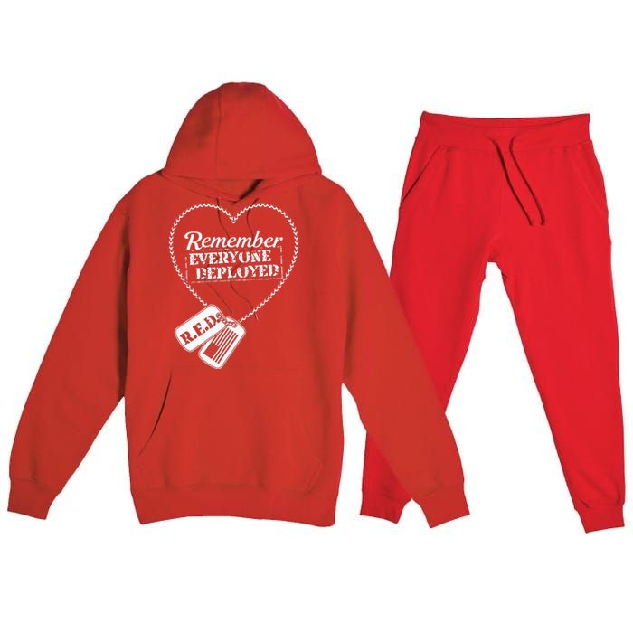 Distressed R.E.D. Friday Remember Everyone Deployed Premium Hooded Sweatsuit Set