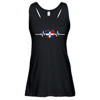 Dominican Republic Flag Heartbeat Dominican Roots Ladies Essential Flowy Tank