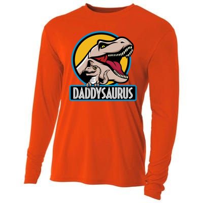 Daddysaurus Rex Fathers Day Cooling Performance Long Sleeve Crew