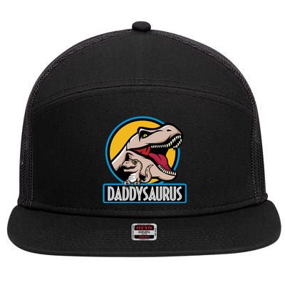 Daddysaurus Rex Fathers Day 7 Panel Mesh Trucker Snapback Hat