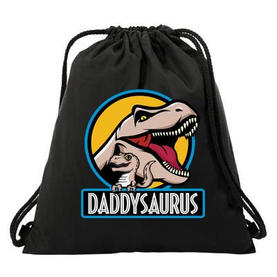 Daddysaurus Rex Fathers Day Drawstring Bag
