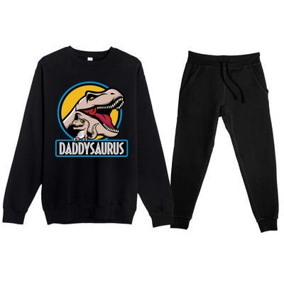 Daddysaurus Rex Fathers Day Premium Crewneck Sweatsuit Set