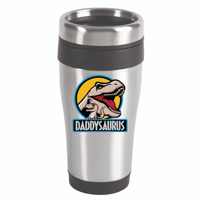 Daddysaurus Rex Fathers Day 16oz Travel Tumbler