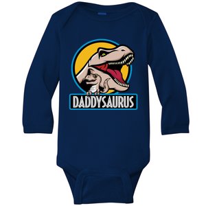 Daddysaurus Rex Fathers Day Baby Long Sleeve Bodysuit