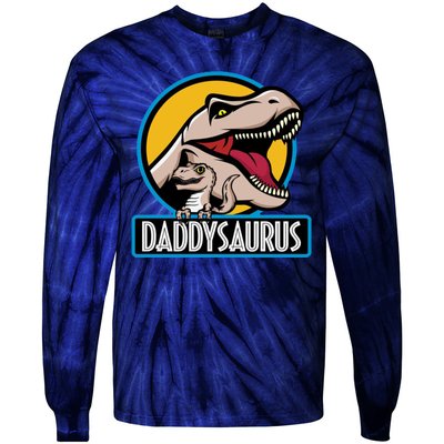 Daddysaurus Rex Fathers Day Tie-Dye Long Sleeve Shirt