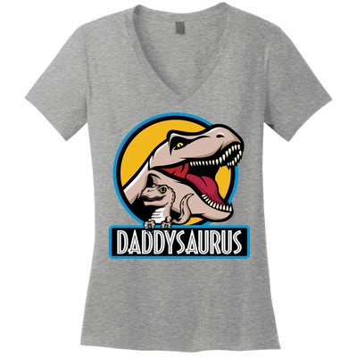 Daddysaurus Rex Fathers Day Women's V-Neck T-Shirt