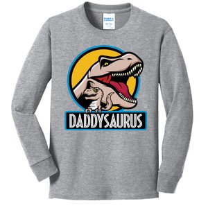 Daddysaurus Rex Fathers Day Kids Long Sleeve Shirt