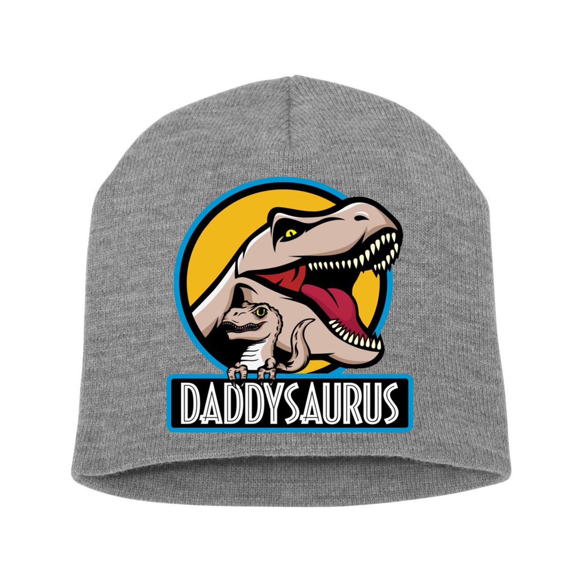 Daddysaurus Rex Fathers Day Short Acrylic Beanie