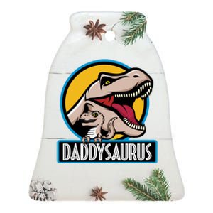 Daddysaurus Rex Fathers Day Ceramic Bell Ornament