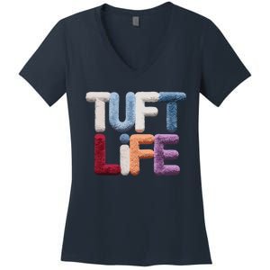 Diy Rug Funny Rug Tufting Women's V-Neck T-Shirt