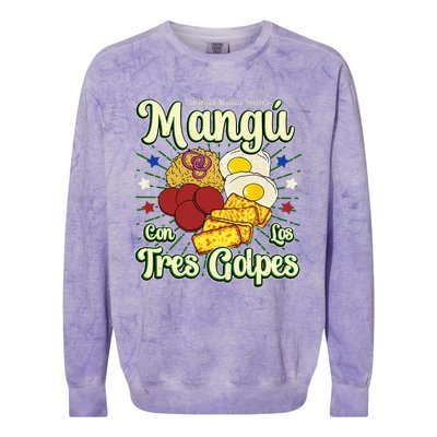 Dominican Republic Favorite Food Mangú Con Los Tres Golpes Colorblast Crewneck Sweatshirt