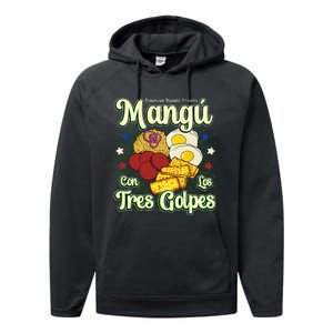 Dominican Republic Favorite Food Mangú Con Los Tres Golpes Performance Fleece Hoodie