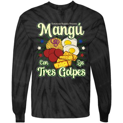 Dominican Republic Favorite Food Mangú Con Los Tres Golpes Tie-Dye Long Sleeve Shirt