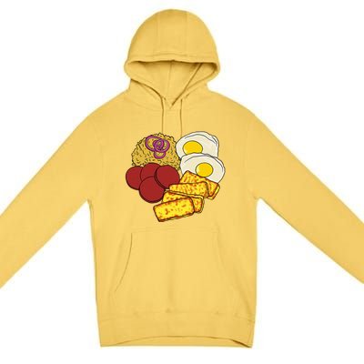 Dominican Republic Favorite Food Mangú Salami Queso Frito Premium Pullover Hoodie