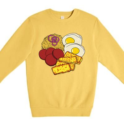 Dominican Republic Favorite Food Mangú Salami Queso Frito Premium Crewneck Sweatshirt