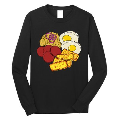 Dominican Republic Favorite Food Mangú Salami Queso Frito Long Sleeve Shirt