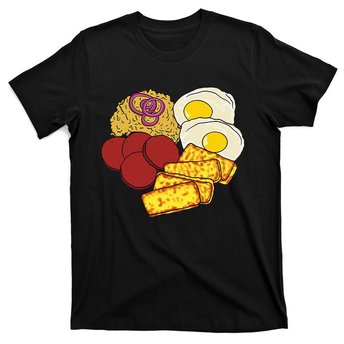 Dominican Republic Favorite Food Mangú Salami Queso Frito T-Shirt