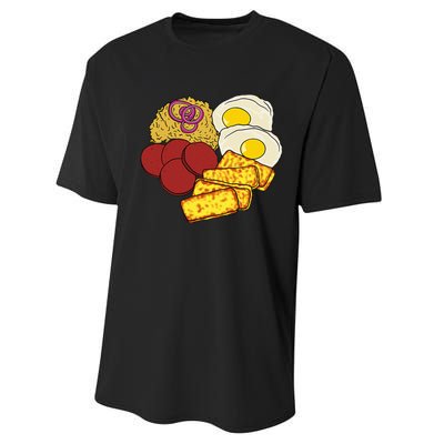 Dominican Republic Favorite Food Mangú Salami Queso Frito Performance Sprint T-Shirt