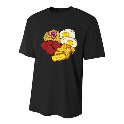 Dominican Republic Favorite Food Mangú Salami Queso Frito Youth Performance Sprint T-Shirt