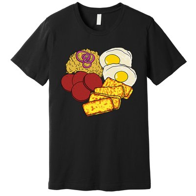 Dominican Republic Favorite Food Mangú Salami Queso Frito Premium T-Shirt