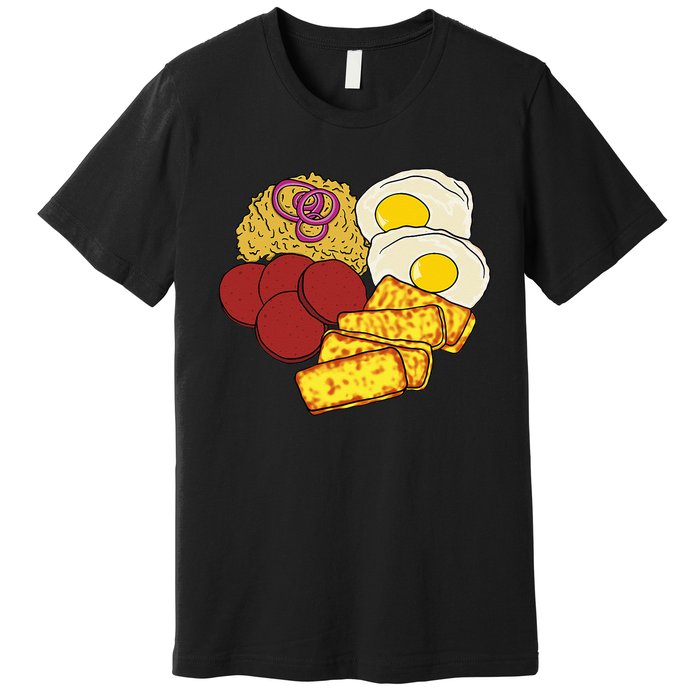 Dominican Republic Favorite Food Mangú Salami Queso Frito Premium T-Shirt