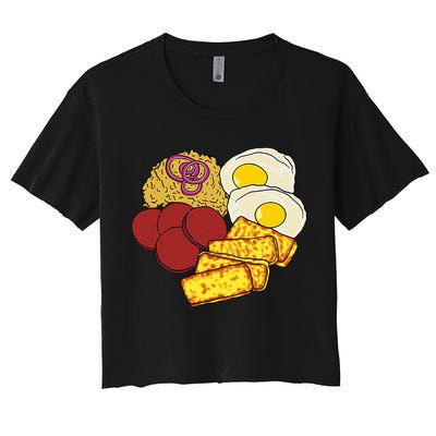 Dominican Republic Favorite Food Mangú Salami Queso Frito Crop Top