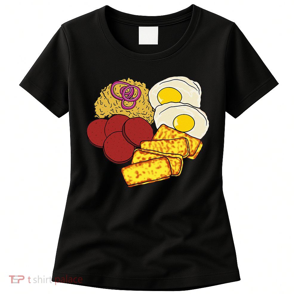 Dominican Republic Favorite Food Mangú Salami Queso Frito Womens T-Shirt