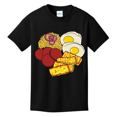 Dominican Republic Favorite Food Mangú Salami Queso Frito Kids T-Shirt