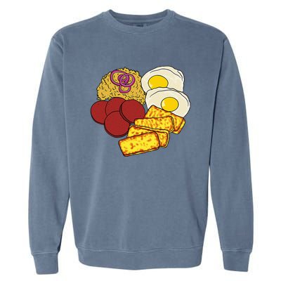 Dominican Republic Favorite Food Mangú Salami Queso Frito Garment-Dyed Sweatshirt