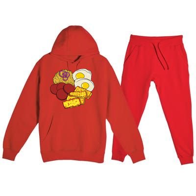 Dominican Republic Favorite Food Mangú Salami Queso Frito Premium Hooded Sweatsuit Set