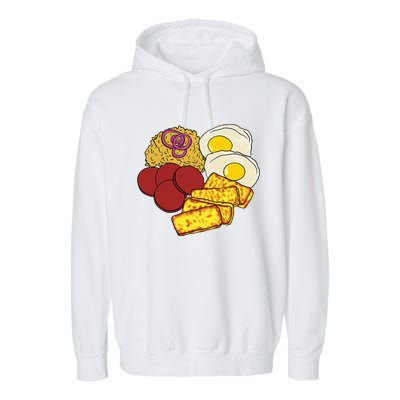 Dominican Republic Favorite Food Mangú Salami Queso Frito Garment-Dyed Fleece Hoodie