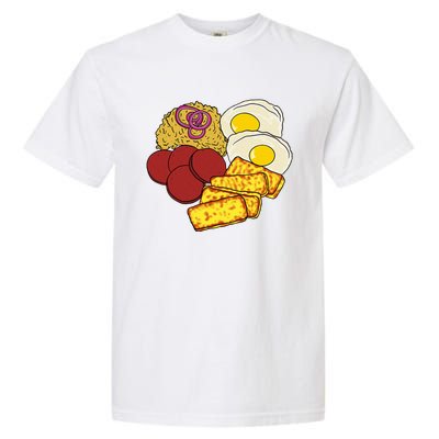 Dominican Republic Favorite Food Mangú Salami Queso Frito Garment-Dyed Heavyweight T-Shirt