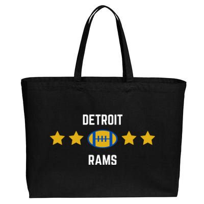 Detroit Rams Football Star Cotton Canvas Jumbo Tote