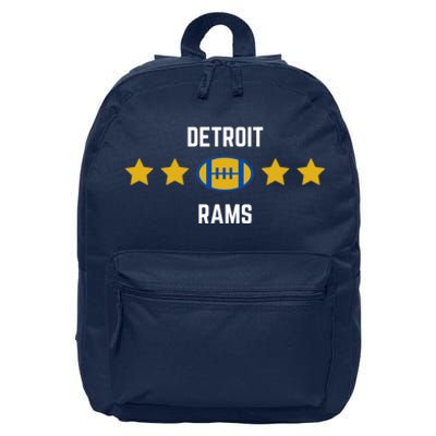 Detroit Rams Football Star 16 in Basic Backpack