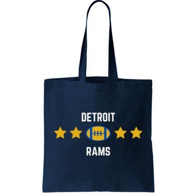 Detroit Rams Football Star Tote Bag