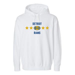 Detroit Rams Football Star Garment-Dyed Fleece Hoodie