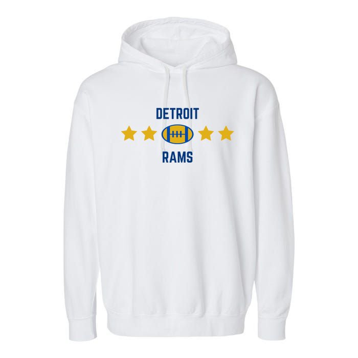 Detroit Rams Football Star Garment-Dyed Fleece Hoodie