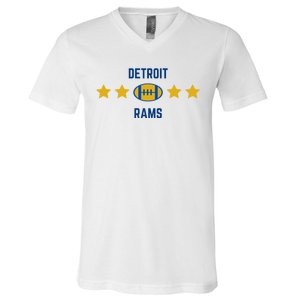 Detroit Rams Football Star V-Neck T-Shirt