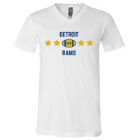 Detroit Rams Football Star V-Neck T-Shirt