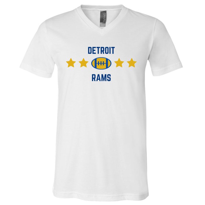 Detroit Rams Football Star V-Neck T-Shirt