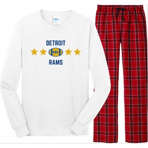 Detroit Rams Football Star Long Sleeve Pajama Set