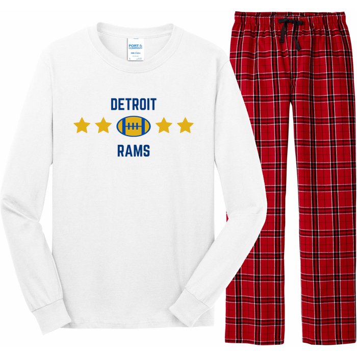 Detroit Rams Football Star Long Sleeve Pajama Set